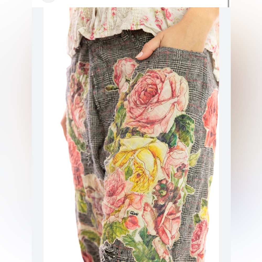 Magnolia Pearl Plaid pants with Red Accents - Picture 4 of 15
